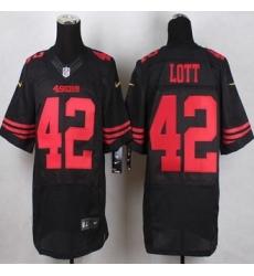 New San Francisco 49ers #42 Ronnie Lott Black Alternate Men Stitched NFL Elite Jersey New San Francisco 49ers #42 Ronnie Lott Black Alternate Men Stitched NFL Elite Jersey