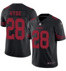 Nike 49ers #28 Carlos Hyde Black Mens Stitched NFL Limited Rush Jersey Nike 49ers #28 Carlos Hyde Black Mens Stitched NFL Limited Rush Jersey