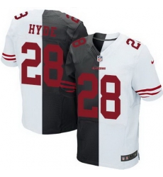 Nike 49ers #28 Carlos Hyde Black White Mens Stitched NFL Elite Split Jersey Nike 49ers #28 Carlos Hyde Black White Mens Stitched NFL Elite Split Jersey