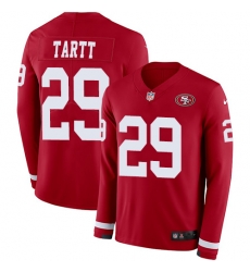 Nike 49ers #29 Jaquiski Tartt Red Team Color Men Stitched NFL Limited Therma Long Sleeve Jersey Nike 49ers #29 Jaquiski Tartt Red Team Color Men Stitched NFL Limited Therma Long Sleeve Jersey