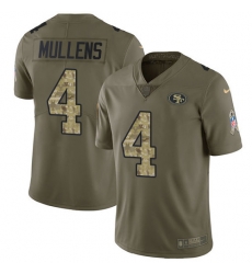 Nike 49ers #4 Nick Mullens Olive Camo Men Stitched NFL Limited 2017 Salute To Service Jersey Nike 49ers #4 Nick Mullens Olive Camo Men Stitched NFL Limited 2017 Salute To Service Jersey