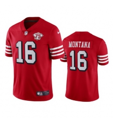 Nike San Francisco 49ers 16 Joe Montana Red Rush Men 75th Anniversary Stitched NFL Vapor Untouchable Limited Jersey Nike San Francisco 49ers 16 Joe Montana Red Rush Men 75th Anniversary Stitched NFL Vapor Untouchable Limited Jersey
