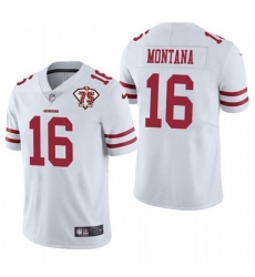 Nike San Francisco 49ers 16 Joe Montana White 75th Anniversary Vapor Untouchable Limited Jersey Nike San Francisco 49ers 16 Joe Montana White 75th Anniversary Vapor Untouchable Limited Jersey