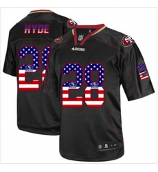Nike San Francisco 49ers #28 Carlos Hyde Black Mens NFL Elite USA Flag Fashion Jersey Nike San Francisco 49ers #28 Carlos Hyde Black Mens NFL Elite USA Flag Fashion Jersey
