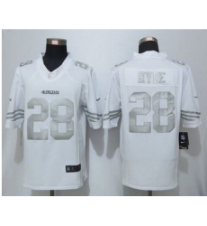 Nike San Francisco 49ers #28 Carlos Hyde White Mens Stitched NFL Limited Platinum Jersey Nike San Francisco 49ers #28 Carlos Hyde White Mens Stitched NFL Limited Platinum Jersey