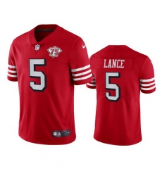 Nike San Francisco 49ers 5 Trey Lance Red Rush Men 75th Anniversary Stitched NFL Vapor Untouchable Limited Jersey Nike San Francisco 49ers 5 Trey Lance Red Rush Men 75th Anniversary Stitched NFL Vapor Untouchable Limited Jersey