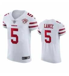 Nike San Francisco 49ers 5 Trey Lance White Men 75th Anniversary Stitched NFL Vapor Untouchable Elite Jersey Nike San Francisco 49ers 5 Trey Lance White Men 75th Anniversary Stitched NFL Vapor Untouchable Elite Jersey