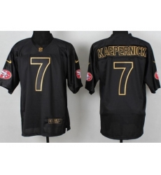 Nike San Francisco 49ers 7 Colin Kaepernick Black PRO Gold Lettering Fashion NFL Jersey Nike San Francisco 49ers 7 Colin Kaepernick Black PRO Gold Lettering Fashion NFL Jersey