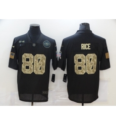 Nike San Francisco 49ers 80 Jerry Rice Black Came 2020 Salute To Service Limited Jersey Nike San Francisco 49ers 80 Jerry Rice Black Came 2020 Salute To Service Limited Jersey