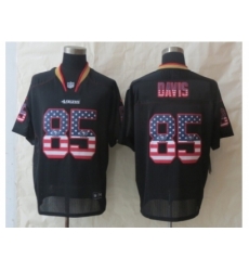 Nike San Francisco 49ers 85 Vernon Davis Black Elite USA Flag Fashion NFL Jersey Nike San Francisco 49ers 85 Vernon Davis Black Elite USA Flag Fashion NFL Jersey