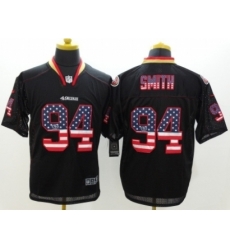 Nike San Francisco 49ers 94 Justin Smith Black Elite USA Flag Fashion NFL Jersey Nike San Francisco 49ers 94 Justin Smith Black Elite USA Flag Fashion NFL Jersey