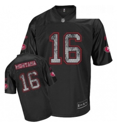 Reebok San Francisco 49ers 16 Joe Montana Premier EQT Sideline Black United Throwback NFL Jersey Reebok San Francisco 49ers 16 Joe Montana Premier EQT Sideline Black United Throwback NFL Jersey