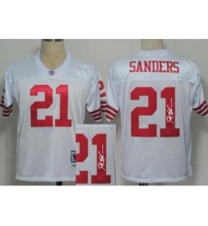 San Francisco 49ers 21 Deion Sanders White Throwback M&N Signed NFL Jerseys San Francisco 49ers 21 Deion Sanders White Throwback M&N Signed NFL Jerseys