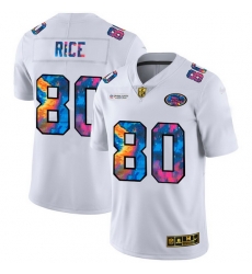San Francisco 49ers 80 Jerry Rice Men White Nike Multi Color 2020 NFL Crucial Catch Limited NFL Jersey San Francisco 49ers 80 Jerry Rice Men White Nike Multi Color 2020 NFL Crucial Catch Limited NFL Jersey