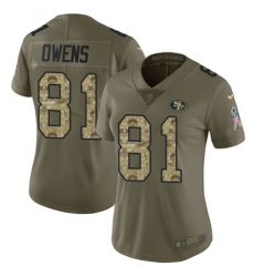 Nike 49ers #81 Terrell Owens Olive Camo Womens Stitched NFL Limited 2017 Salute to Service Jersey Nike 49ers #81 Terrell Owens Olive Camo Womens Stitched NFL Limited 2017 Salute to Service Jersey