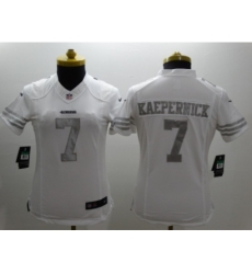 Nike Women San Francisco 49ers #7 colin kaepernick Platinum White Jerseys Nike Women San Francisco 49ers #7 colin kaepernick Platinum White Jerseys