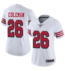 Women 49ers 26 Tevin Coleman White Rush Stitched Football Vapor Untouchable Limited Jersey Women 49ers 26 Tevin Coleman White Rush Stitched Football Vapor Untouchable Limited Jersey