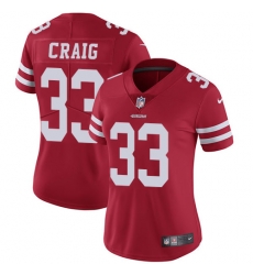 Women NFL 49ers 33 Roger Craig Red Vapor Untouchable Limited Jersey Women NFL 49ers 33 Roger Craig Red Vapor Untouchable Limited Jersey