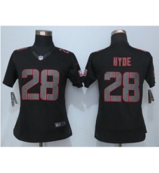 Women Nike 49ers #28 Carlos Hyde Impact Limited Black Jersey Women Nike 49ers #28 Carlos Hyde Impact Limited Black Jersey