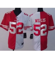 Women Nike San Francisco 49ers 52 Patrick Willis White Red Split NFL Jerseys Women Nike San Francisco 49ers 52 Patrick Willis White Red Split NFL Jerseys