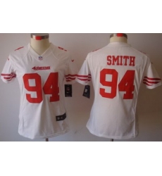 Women Nike San Francisco 49ers #94 Justin Smith White Game LIMITED NFL Jerseys Women Nike San Francisco 49ers #94 Justin Smith White Game LIMITED NFL Jerseys