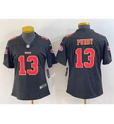 Women San Francisco 49ers 13 Brock Purdy Black Stitched Jersey Women San Francisco 49ers 13 Brock Purdy Black Stitched Jersey