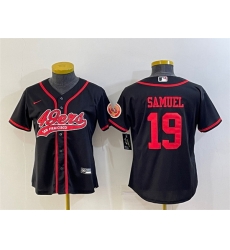 Women San Francisco 49ers 19 Deebo Samuel Black With Patch Cool Base Stitched Baseball Jersey Women San Francisco 49ers 19 Deebo Samuel Black With Patch Cool Base Stitched Baseball Jersey