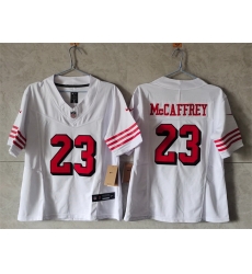 Women San Francisco 49ers 23 Christian McCaffrey New White F U S E Vapor Untouchable Stitched Jersey 