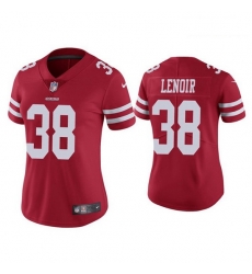 Women San Francisco 49ers 38 Deommodore Lenoir Red Jersey Women San Francisco 49ers 38 Deommodore Lenoir Red Jersey