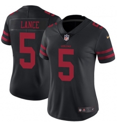 Women San Francisco 49ers 5 Trey Lance Black Alternate Women Stitched NFL Vapor Untouchable Limited Jersey Women San Francisco 49ers 5 Trey Lance Black Alternate Women Stitched NFL Vapor Untouchable Limited Jersey