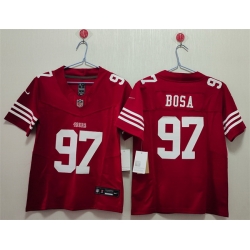 Women San Francisco 49ers 97 Nick Bosa Red F U S E Vapor Untouchable Stitched Jersey 