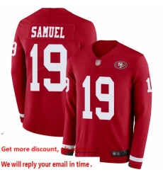 49ers 19 Deebo Samuel Red Team Color Youth Stitched Football Limited Therma Long Sleeve Jersey 49ers 19 Deebo Samuel Red Team Color Youth Stitched Football Limited Therma Long Sleeve Jersey
