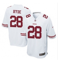 Youth NEW 49ers #28 Carlos Hyde White Stitched NFL Elite Jersey Youth NEW 49ers #28 Carlos Hyde White Stitched NFL Elite Jersey