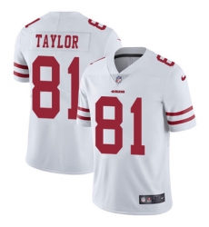 Youth Nike 49ers #81 Trent Taylor White Stitched NFL Vapor Untouchable Limited Jersey Youth Nike 49ers #81 Trent Taylor White Stitched NFL Vapor Untouchable Limited Jersey