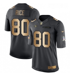Youth Nike San Francisco 49ers 80 Jerry Rice Limited BlackGold Salute to Service NFL Jersey Youth Nike San Francisco 49ers 80 Jerry Rice Limited BlackGold Salute to Service NFL Jersey