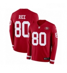 Youth Nike San Francisco 49ers 80 Jerry Rice Limited Red Therma Long Sleeve NFL Jersey Youth Nike San Francisco 49ers 80 Jerry Rice Limited Red Therma Long Sleeve NFL Jersey