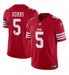 Youth San Francisco 49ers 5 Josh Dobbs 2024 F U S E Red Vapor Untouchable Limited Stitched Football Jersey Youth San Francisco 49ers 5 Josh Dobbs 2024 F U S E Red Vapor Untouchable Limited Stitched Football Jersey