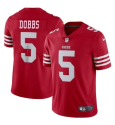 Youth San Francisco 49ers 5 Josh Dobbs Red Vapor Untouchable Limited Stitched Football Jersey Youth San Francisco 49ers 5 Josh Dobbs Red Vapor Untouchable Limited Stitched Football Jersey