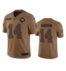 Men Tampa Bay Buccaneers 14 Chris Godwin 2023 Brown Salute To Service Limited Stitched Jersey Men Tampa Bay Buccaneers 14 Chris Godwin 2023 Brown Salute To Service Limited Stitched Jersey