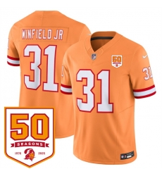 Men Tampa Bay Buccaneers 31 Antoine Winfield Jr Orange 2025 F U S E 50th Anniversary Patch Vapor Limited Stitched Jersey Men Tampa Bay Buccaneers 31 Antoine Winfield Jr Orange 2025 F U S E 50th Anniversary Patch Vapor Limited Stitched Jersey