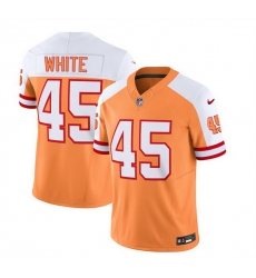 Men Tampa Bay Buccaneers 45 Devin White 2023 F U S E White Gold Throwback Limited Stitched Jersey Men Tampa Bay Buccaneers 45 Devin White 2023 F U S E White Gold Throwback Limited Stitched Jersey