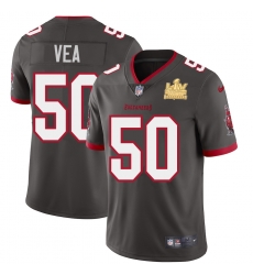 Men Tampa Bay Buccaneers 50 Vita Vea Men Super Bowl LV Champions Patch Nike Pewter Alternate Vapor Limited Jersey Men Tampa Bay Buccaneers 50 Vita Vea Men Super Bowl LV Champions Patch Nike Pewter Alternate Vapor Limited Jersey