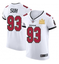 Men Tampa Bay Buccaneers 93 Ndamukong Suh Men Super Bowl LV Champions Patch Nike White Vapor Elite Jersey Men Tampa Bay Buccaneers 93 Ndamukong Suh Men Super Bowl LV Champions Patch Nike White Vapor Elite Jersey