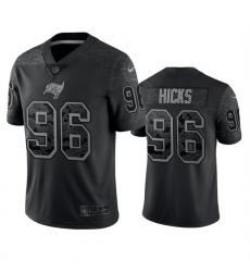 Men Tampa Bay Buccaneers 96 Akiem Hicks Black Reflective Limited Stitched Jersey Men Tampa Bay Buccaneers 96 Akiem Hicks Black Reflective Limited Stitched Jersey