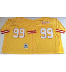 Men Tampa Bay Buccaneers 99 Warren Sapp Yellow M&N Throwback Jersey Men Tampa Bay Buccaneers 99 Warren Sapp Yellow M&N Throwback Jersey