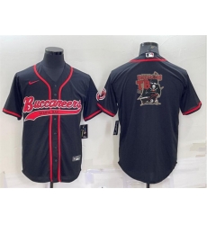Men Tampa Bay Buccaneers Black Team Big Logo With Patch Cool Base Stitched Baseball Jersey Men Tampa Bay Buccaneers Black Team Big Logo With Patch Cool Base Stitched Baseball Jersey