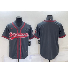 Men Tampa Bay Buccaneers Blank Charcoal Cool Base Stitched Baseball Jersey Men Tampa Bay Buccaneers Blank Charcoal Cool Base Stitched Baseball Jersey