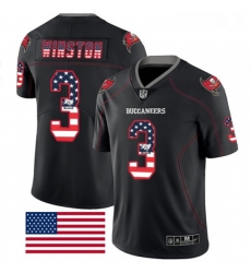 Mens Nike Tampa Bay Buccaneers 3 Jameis Winston Limited Black Rush USA Flag NFL Jersey Mens Nike Tampa Bay Buccaneers 3 Jameis Winston Limited Black Rush USA Flag NFL Jersey