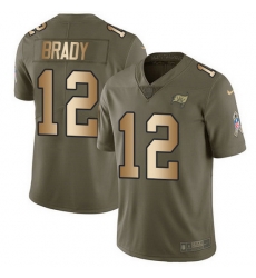 Nike Buccaneers 12 Tom Brady Olive Gold Men Stitched NFL Limited 2017 Salute To Service Jersey Nike Buccaneers 12 Tom Brady Olive Gold Men Stitched NFL Limited 2017 Salute To Service Jersey