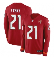 Nike Buccaneers 21 Justin Evans Red Team Color Men s Stitched NFL Limited Therma Long Sleeve Jersey Nike Buccaneers 21 Justin Evans Red Team Color Men s Stitched NFL Limited Therma Long Sleeve Jersey